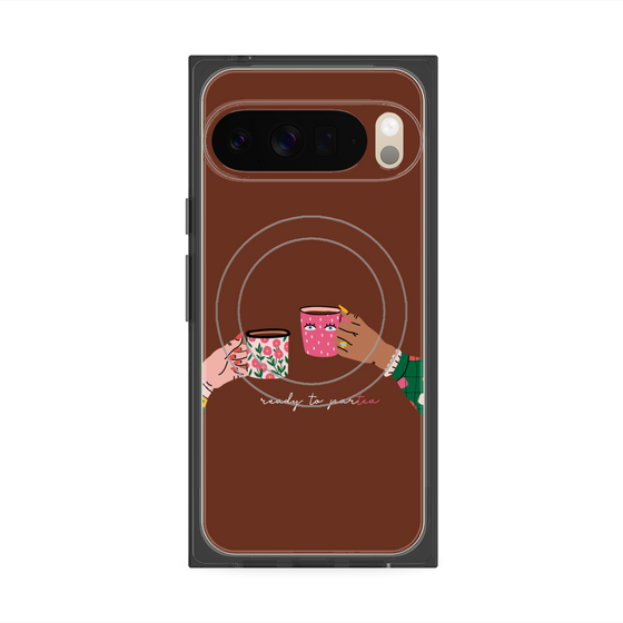 プレミアムスクエアケース with Pixelsnap［ Teatime - Brown ］