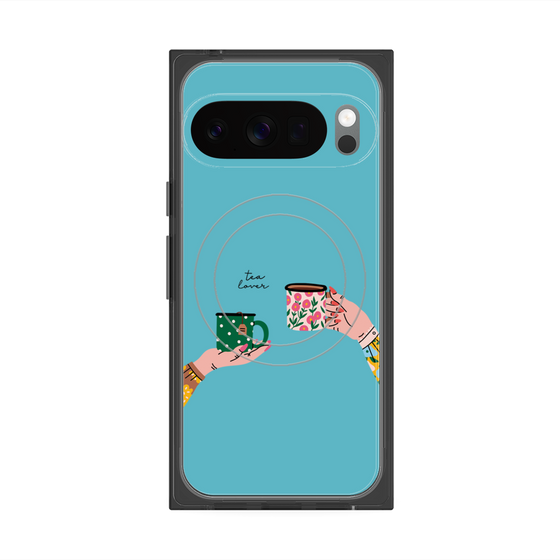 プレミアムスクエアケース with Pixelsnap［ Teatime - Blue ］