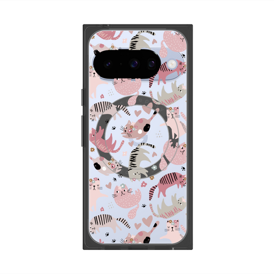 プレミアムスクエアケース with Pixelsnap［ Funny Cats - 02 ］