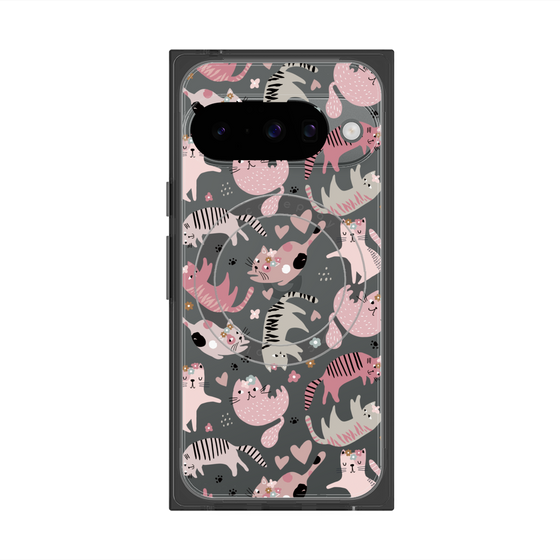 プレミアムスクエアケース with Pixelsnap［ Funny Cats - 02 ］