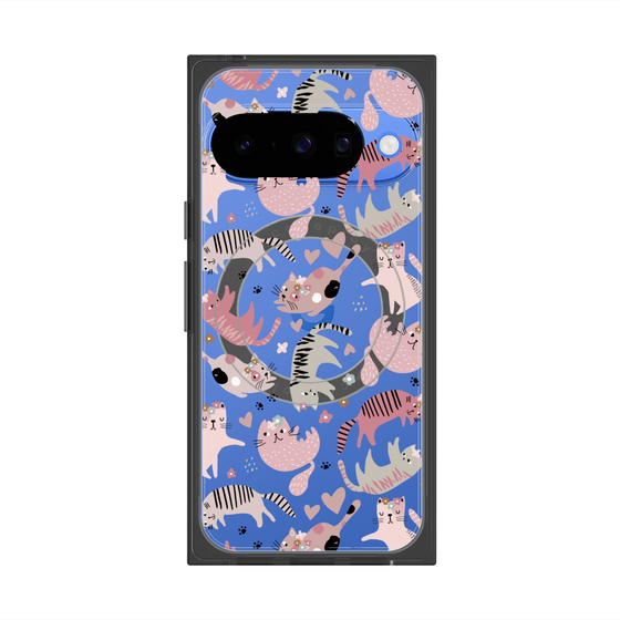 プレミアムスクエアケース with Pixelsnap［ Funny Cats - 02 ］