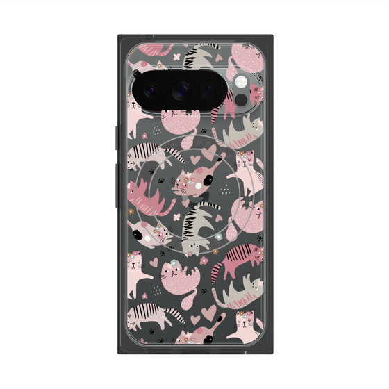 プレミアムスクエアケース with Pixelsnap［ Funny Cats - 02 ］