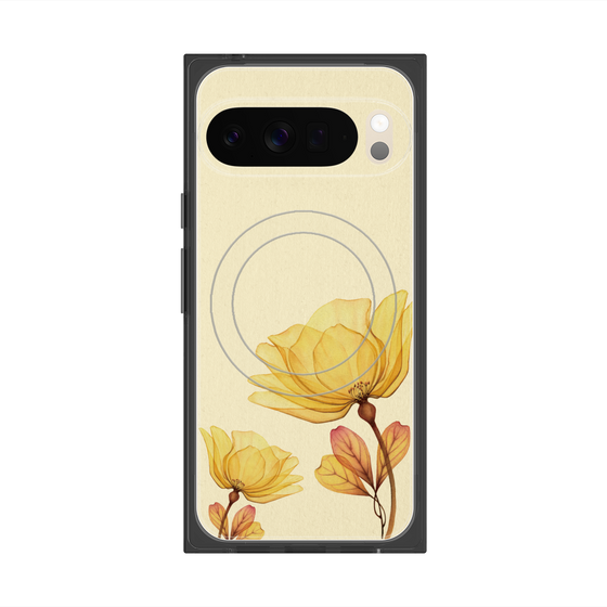プレミアムスクエアケース with Pixelsnap［ Natural Flower - Yellow ］