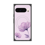 プレミアムスクエアケース with Pixelsnap［ Natural Flower - Purple ］