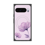プレミアムスクエアケース with Pixelsnap［ Natural Flower - Purple ］