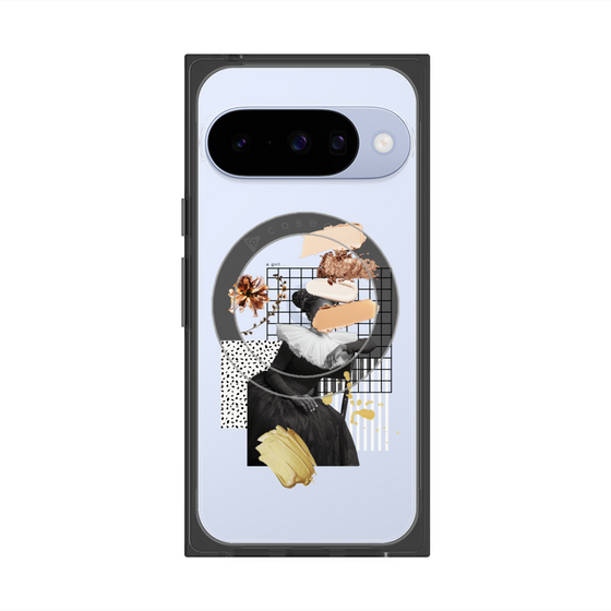 プレミアムスクエアケース with Pixelsnap［ Artistic Fall in Beige ］