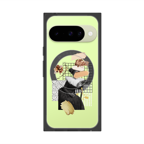 プレミアムスクエアケース with Pixelsnap［ Artistic Fall in Beige ］