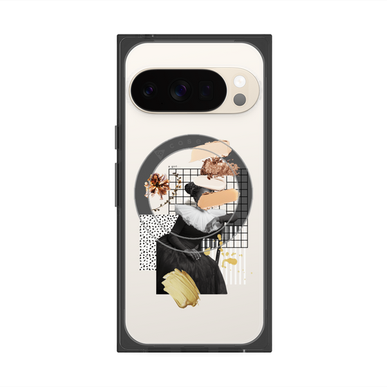 プレミアムスクエアケース with Pixelsnap［ Artistic Fall in Beige ］