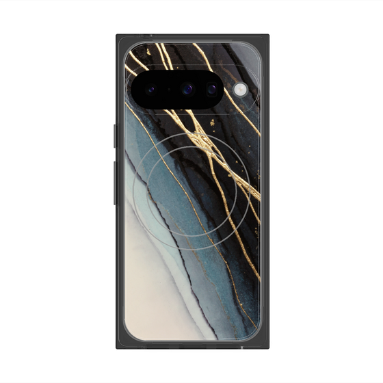 プレミアムスクエアケース with Pixelsnap［ Marble Black ］