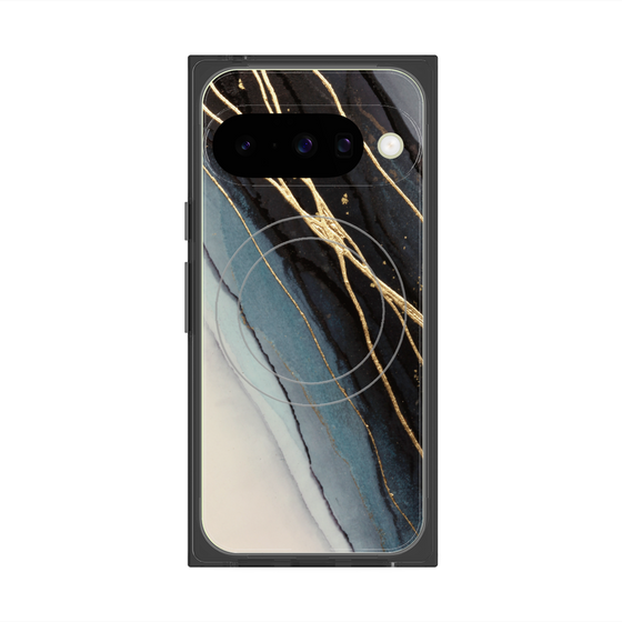 プレミアムスクエアケース with Pixelsnap［ Marble Black ］