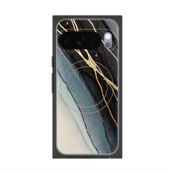 プレミアムスクエアケース with Pixelsnap［ Marble Black ］