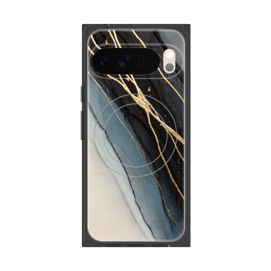 プレミアムスクエアケース with Pixelsnap［ Marble Black ］