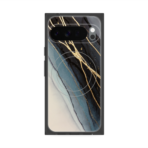 プレミアムスクエアケース with Pixelsnap［ Marble Black ］