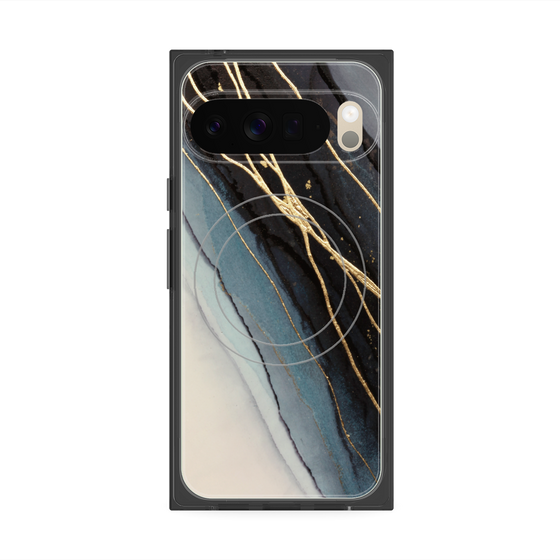 プレミアムスクエアケース with Pixelsnap［ Marble Black ］