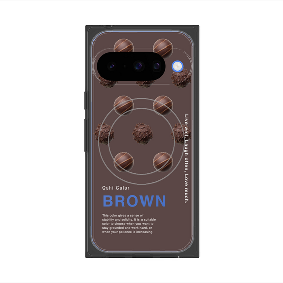 プレミアムスクエアケース with Pixelsnap［ BROWN-Chocolate ］