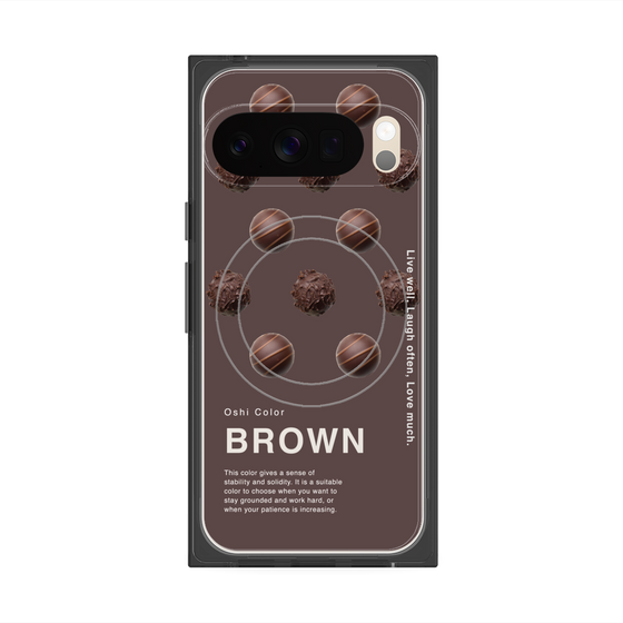 プレミアムスクエアケース with Pixelsnap［ BROWN-Chocolate ］