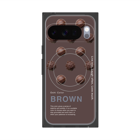 プレミアムスクエアケース with Pixelsnap［ BROWN-Chocolate ］