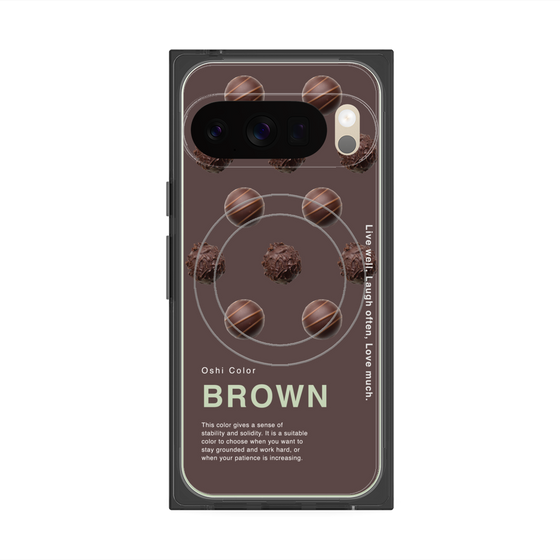 プレミアムスクエアケース with Pixelsnap［ BROWN-Chocolate ］