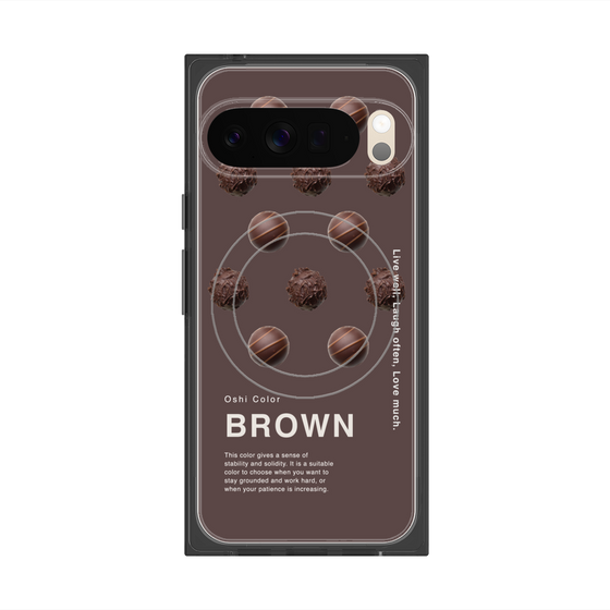プレミアムスクエアケース with Pixelsnap［ BROWN-Chocolate ］