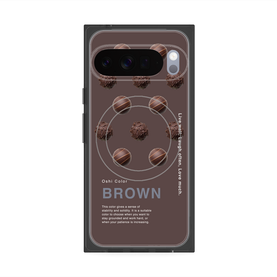 プレミアムスクエアケース with Pixelsnap［ BROWN-Chocolate ］