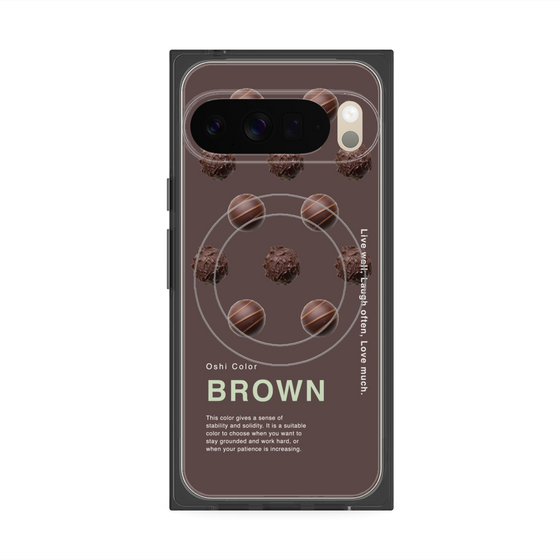 プレミアムスクエアケース with Pixelsnap［ BROWN-Chocolate ］