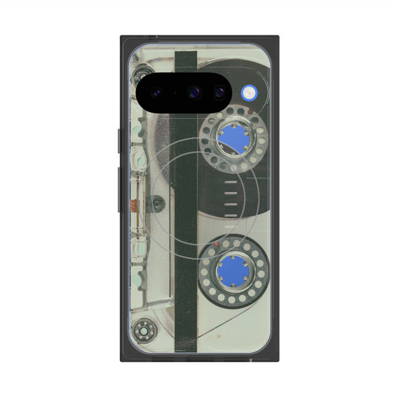プレミアムスクエアケース with Pixelsnap［ RETORO CASSETTE TAPE - Skeleton Blue ］