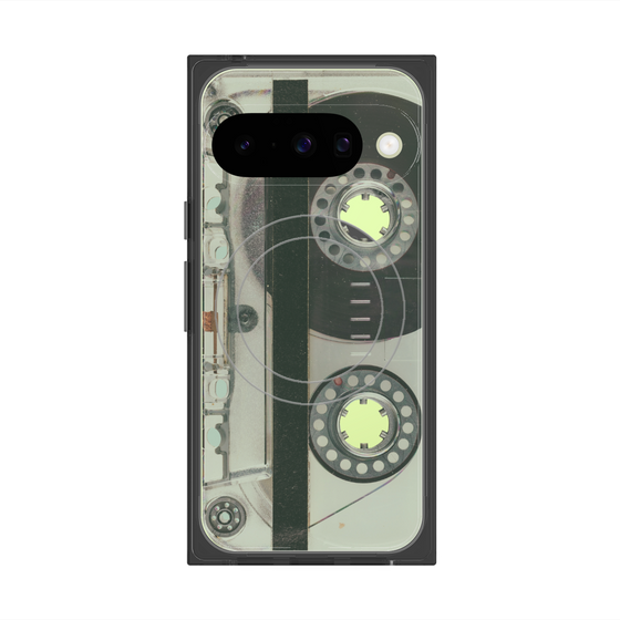 プレミアムスクエアケース with Pixelsnap［ RETORO CASSETTE TAPE - Skeleton Blue ］