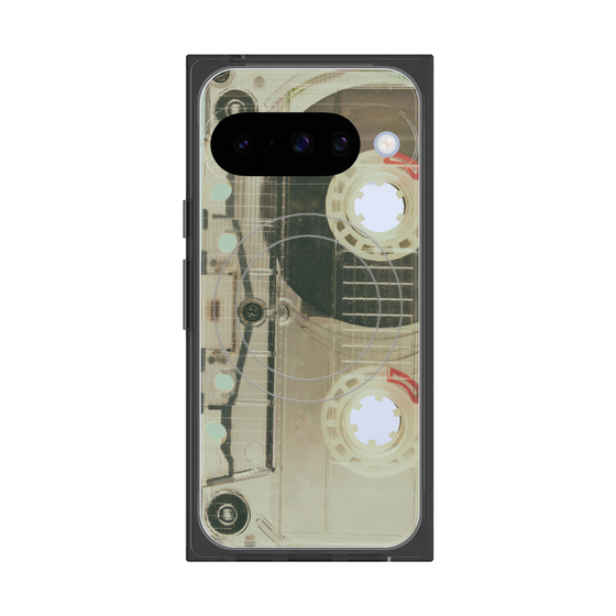 プレミアムスクエアケース with Pixelsnap［ RETORO CASSETTE TAPE - Skeleton Red ］