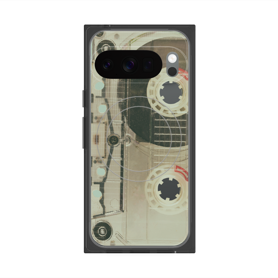 プレミアムスクエアケース with Pixelsnap［ RETORO CASSETTE TAPE - Skeleton Red ］