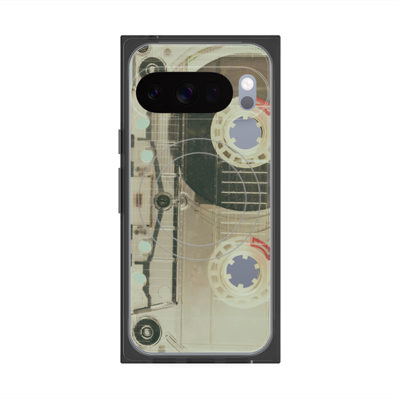 プレミアムスクエアケース with Pixelsnap［ RETORO CASSETTE TAPE - Skeleton Red ］