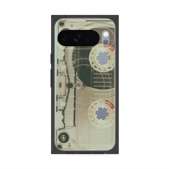 プレミアムスクエアケース with Pixelsnap［ RETORO CASSETTE TAPE - Skeleton Red ］