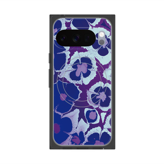 プレミアムスクエアケース with Pixelsnap［ y2k(Year2000) - Flower - Rich Purple ］