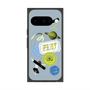 プレミアムスクエアケース with Pixelsnap［ Playful sticker - Dusty Blue ］
