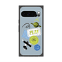 プレミアムスクエアケース with Pixelsnap［ Playful sticker - Dusty Blue ］