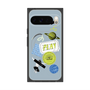 プレミアムスクエアケース with Pixelsnap［ Playful sticker - Dusty Blue ］