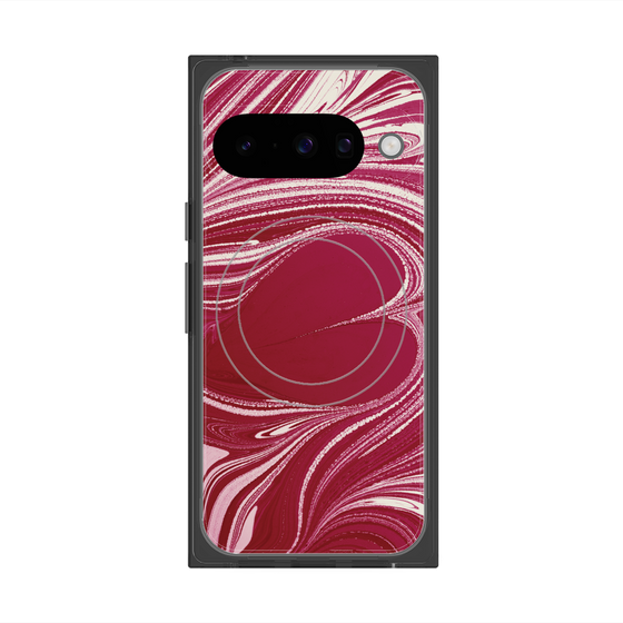 プレミアムスクエアケース with Pixelsnap［ y2k(Year2000) - Heart - Vivid Pink ］