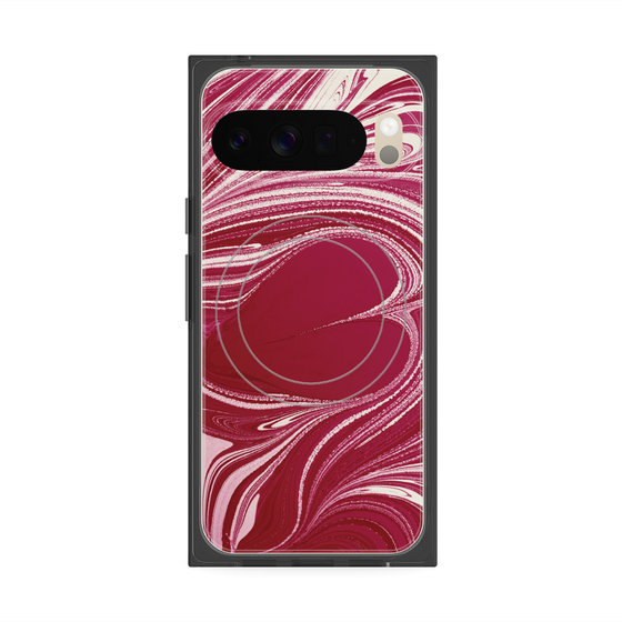 プレミアムスクエアケース with Pixelsnap［ y2k(Year2000) - Heart - Vivid Pink ］
