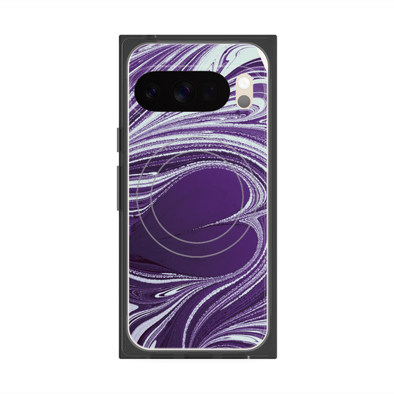 プレミアムスクエアケース with Pixelsnap［ y2k(Year2000) - Heart - Rich Purple ］