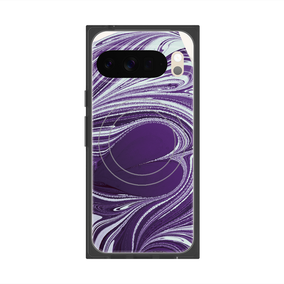 プレミアムスクエアケース with Pixelsnap［ y2k(Year2000) - Heart - Rich Purple ］