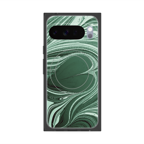 プレミアムスクエアケース with Pixelsnap［ y2k(Year2000) - Heart - Full Green ］