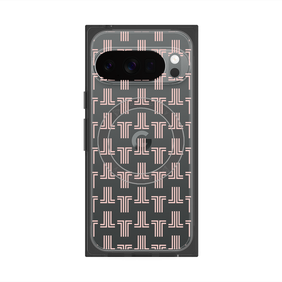 プレミアムスクエアケース with Pixelsnap［ LANVIN en Bleu - Monogram - Pink ］