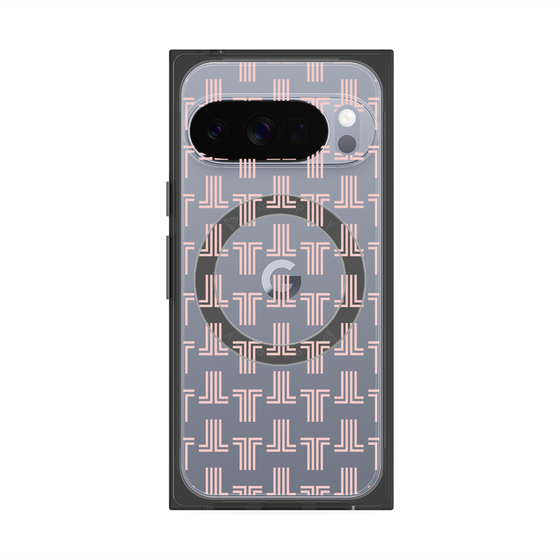 プレミアムスクエアケース with Pixelsnap［ LANVIN en Bleu - Monogram - Pink ］