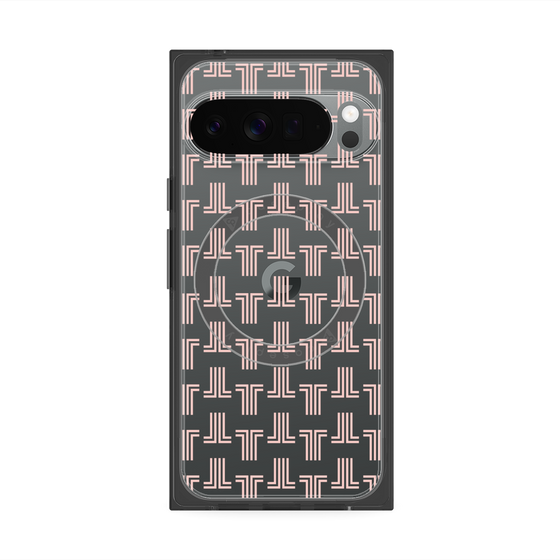 プレミアムスクエアケース with Pixelsnap［ LANVIN en Bleu - Monogram - Pink ］