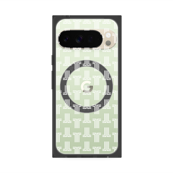プレミアムスクエアケース with Pixelsnap［ LANVIN en Bleu - Monogram - White ］