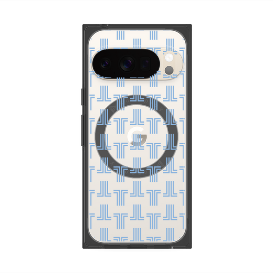 プレミアムスクエアケース with Pixelsnap［ LANVIN en Bleu - Monogram - Blue ］