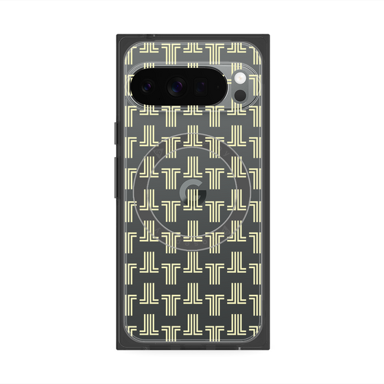 プレミアムスクエアケース with Pixelsnap［ LANVIN en Bleu - Monogram - Yellow ］