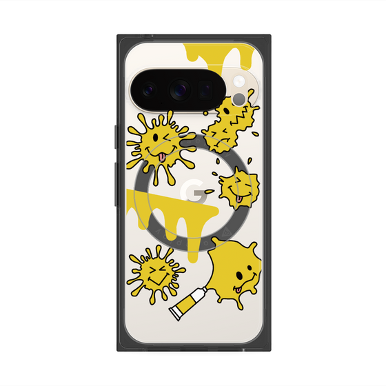 プレミアムスクエアケース with Pixelsnap［ PAINTING SMILE Yellow ］