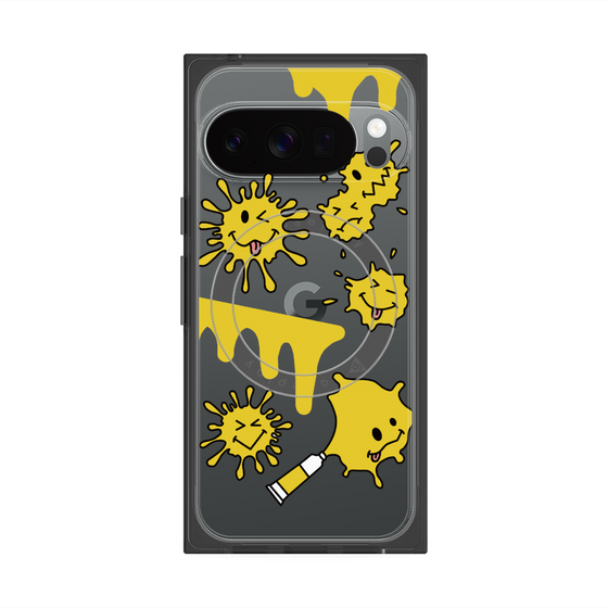 プレミアムスクエアケース with Pixelsnap［ PAINTING SMILE Yellow ］