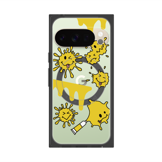 プレミアムスクエアケース with Pixelsnap［ PAINTING SMILE Yellow ］