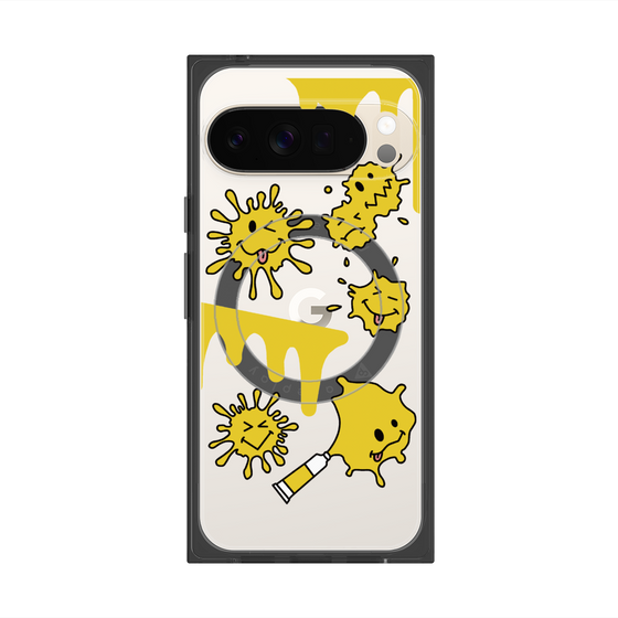 プレミアムスクエアケース with Pixelsnap［ PAINTING SMILE Yellow ］